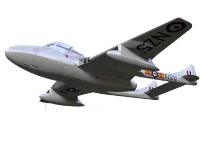 de Havilland DH100 Vampire T11 3D model buy