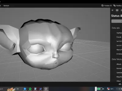 Baby Yoda Head Low-poly 3D model