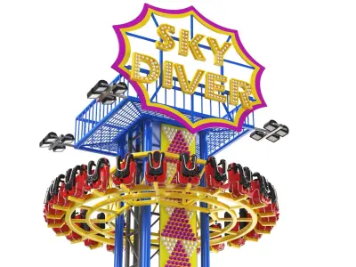  Sky Diver Amusement Park Ride 