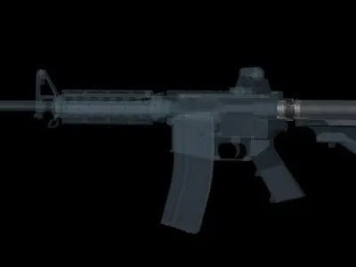AR 15 Buffer Tube Low-poly 3D model