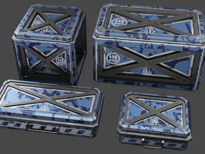 Case sci-fi Low-poly 3D model