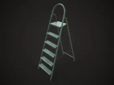 Stepladder ladder Low-poly 3D model
