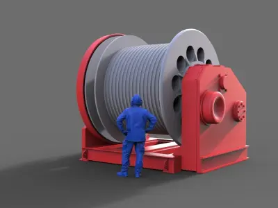 Large winch for vessel  Typ B 3D print model