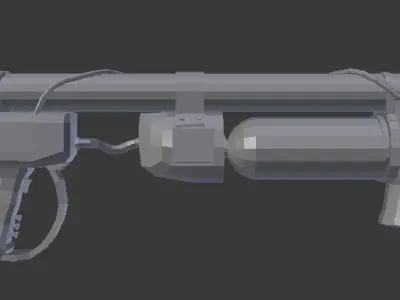 Low-poly Flamethrower semi-steampunk Low-poly 3D model