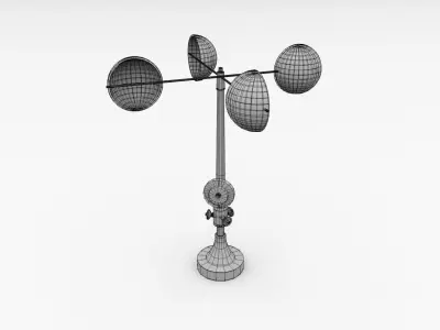 Anemometer metal weather vane 3D model