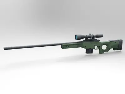 AWP Low Poly Mobile Game Ready model Low-poly 3D model