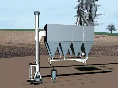 Cement Kiln-Bypass Cyclone reather Free 3D model