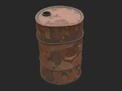 Abandoned Barrels Low-poly 3D model
