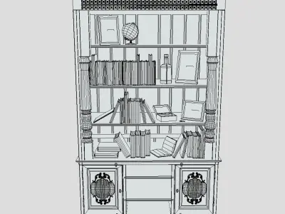 Bookshelf Free low-poly 3D model