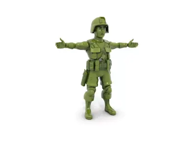 Green Soldier Action Figure model pack Low-poly 3D model