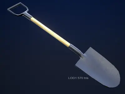 Shovel 1 Plus 1 PBR Game Ready Low-poly 3D model