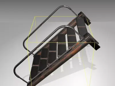 Futuristic Stairs - 18 - Rusty Textures Low-poly 3D model