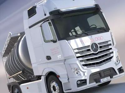 Mercedes Actros MP4 with ADR Tanker 3D model