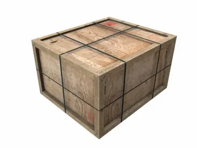 Old Wooden Cargo Crate 10 PBR Low-poly 3D model