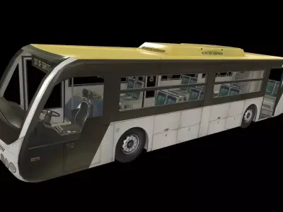 Airport Bus Low-poly 3D model purchase