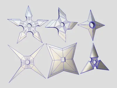 Shuriken Pack Low-poly 3D model purchase