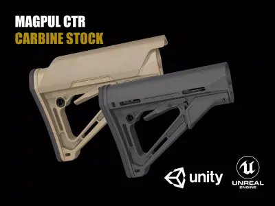 Magpul CTR Carbine Stock Low-poly 3D model