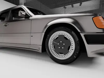 Mercedes Benz AMG Hammer Wagon 1987 Low-poly 3D model