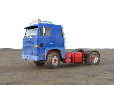 Classic European Semi Truck 4k PBR Low-poly 3D model