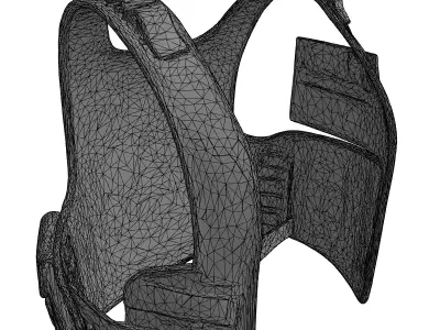 Realistic Tactical Vest Plate Carrier Low-poly 3D model