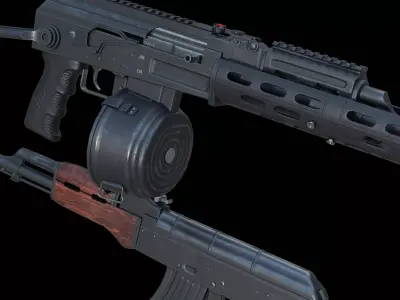 Modular AK-47 Low-poly 3D model