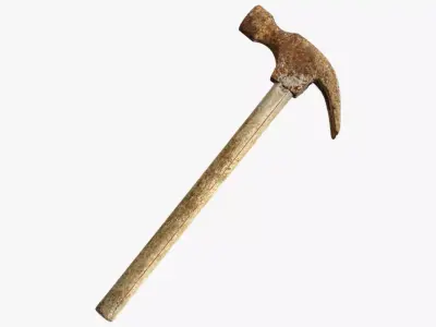 Anydrafts Old claw hammer 03 Low-poly 3D model
