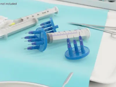 Multi Injector 5 Needles Circular Blue 3D model