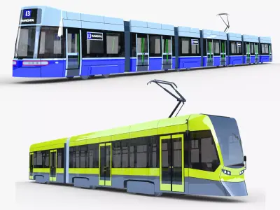 Stadler and Flexity trams 3D Model Pack