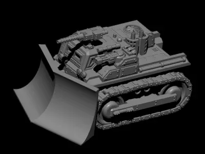 Armoured Bulldozer STL 3D print model