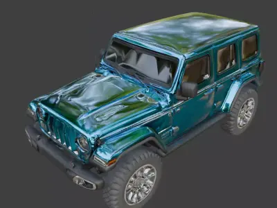  Modern Blue Off Road Jeep 3D Model Low-poly 3D model