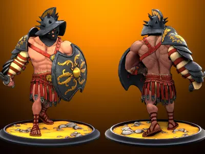 Gladiator Stylized Game Ready Character Free 3D model