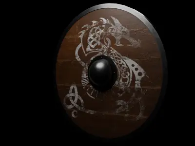 Viking Shield PBR Low-poly 3D model purchase