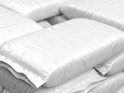 Stack of Bags with Bulk Material on Pallet 3D model