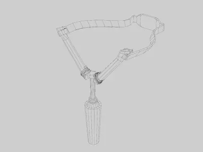 Hand Crafted Slingshot Low-poly 3D model