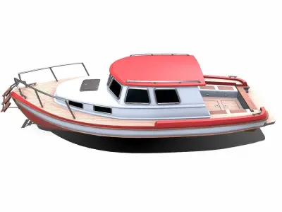 Fishing Boat Low-poly PBR Low-poly 3D model