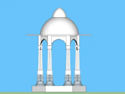 indian chatri  Low-poly 3D model