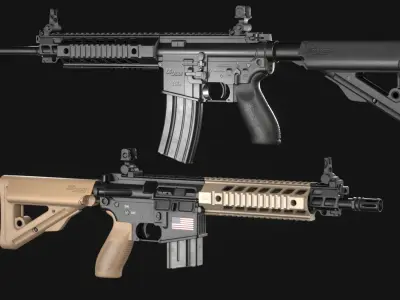 SIG Sauer SIG516 Assault Rifle - Game Asset Low-poly 3D model