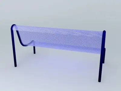 Eco Platform Bench Blue Stamped Finish Free 3D model