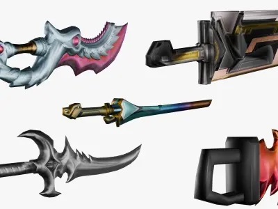 15 Stylized Sword Models Pack 2 - Low Poly Low-poly 3D model