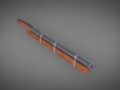 Medieval HandCannon Lowpoly 3D Model  Low-poly 3D model