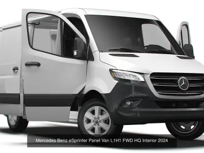Mercedes eSprinter Panel Van HQ Interior 2025 3D Model Pack