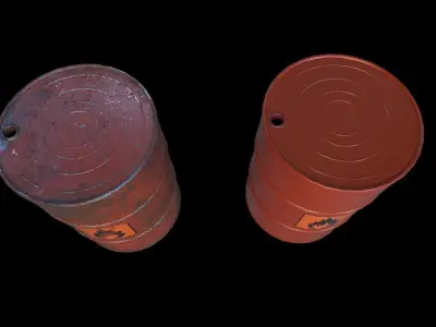 Explosive Barrel Low-poly 3D model