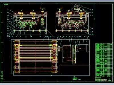 Steel plate leveling machine complete set of drawings 3D model