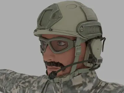 Rigged Soldier 04 3D model