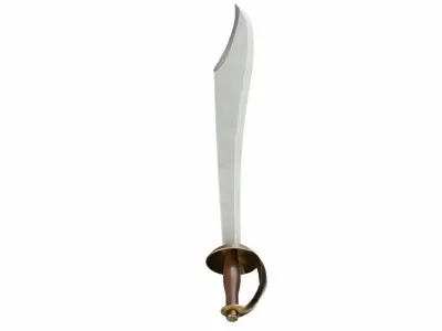 Curved sword 6 Low-poly 3D model