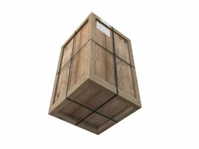Old Wooden Cargo Crate 13 PBR Low-poly 3D model