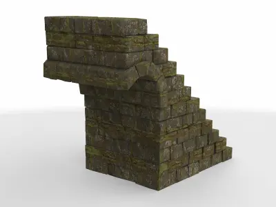 set architecture stairs 01  3D model
