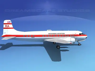 Douglas DC-6 Richards Aviation 3D model