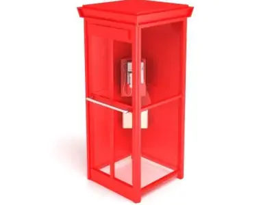 Red Phone Booth 3D model