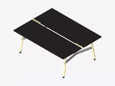 Desk - Timberline - Workstation - Dbl - Side - 2 - Person - Low Low-poly 3D model